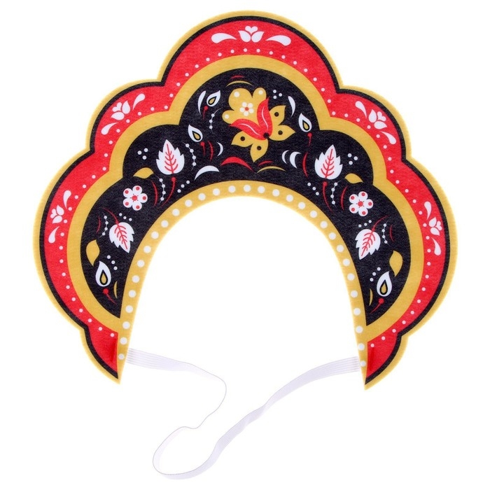 Карнавальный кокошник «Русская красавица» из фетра, с нанесением Карнавальный кокошник «Русская красавица» из фетра, с нанесением