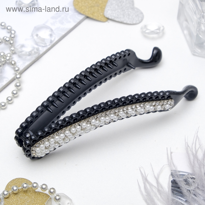 Банан для волос Банан для волос "Жемчужный рай" 11 см, чёрный