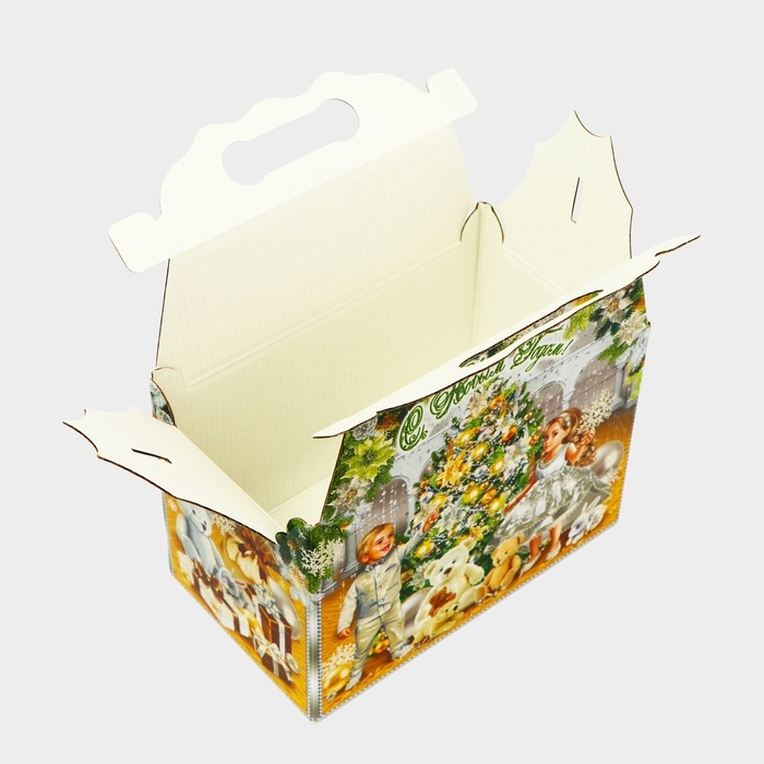 Новый год. Подарочная коробка новогодняя Ларец "Новогодний Шарм" 21,2 х 12,3 х 22,6 см.