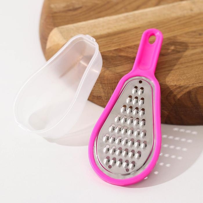 Тёрка с контейнером Доляна «Груша», 16 см, цвет МИКС Тёрка с контейнером Доляна «Груша», 16 см, цвет МИКС