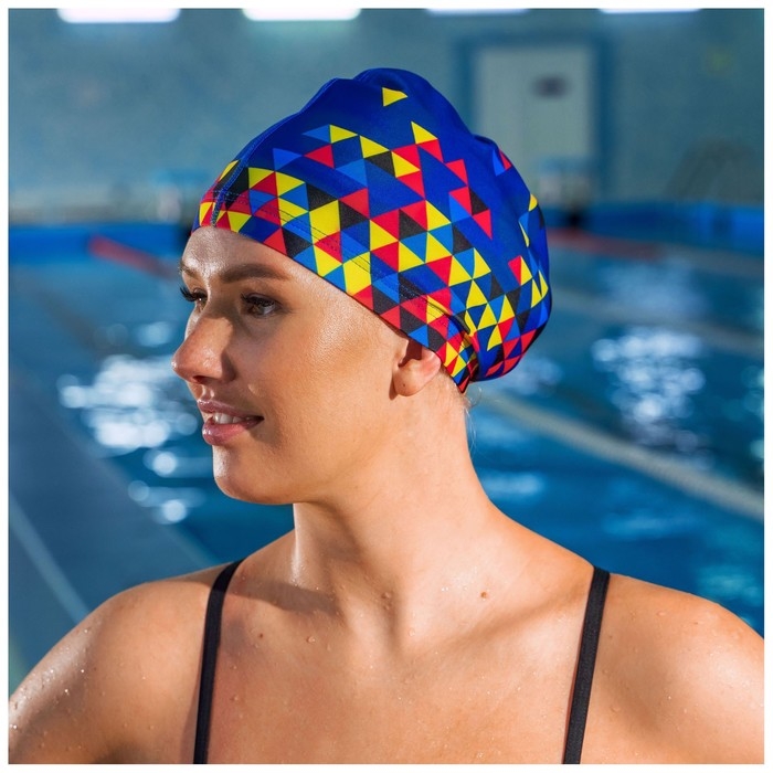 Шапочка для плавания взрослая ONLYTOP, тканевая, обхват 54-60 см Шапочка для плавания взрослая ONLYTOP, тканевая, обхват 54-60 см
