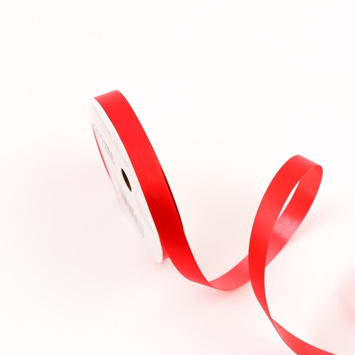 Лента для декора и подарков Лента для декора и подарков "Ярко матовая", 1,2см х 45м, красная
