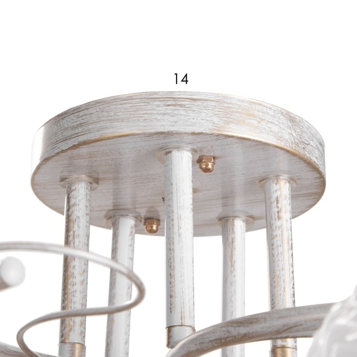 Люстра Люстра "Амелия" 5х60вт Е27 бело золотой 46х46х22см