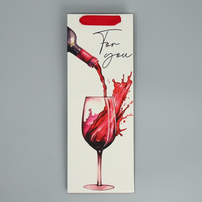 Пакет подарочный под бутылку, упаковка, For you, 35 х 13 х 10 см Пакет подарочный под бутылку, упаковка, For you, 35 х 13 х 10 см