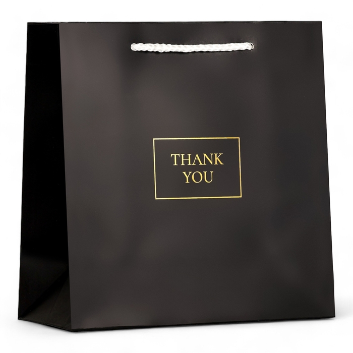 Пакет подарочный крафт Пакет подарочный крафт "THANK YOU", фольгированный 22,5 х 23 х 10 см