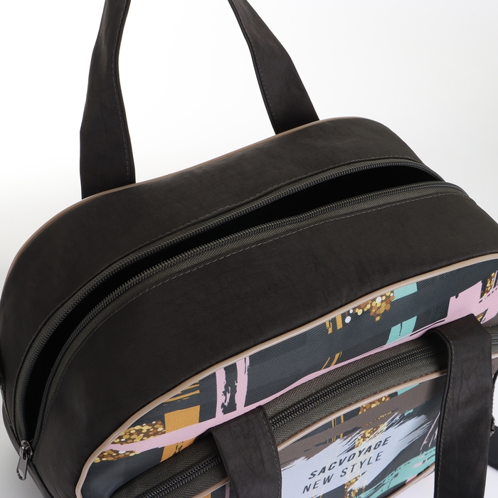 Чемодан малый с сумкой Чемодан малый с сумкой "Краски", отдел на молнии, наружный карман, цвет серый