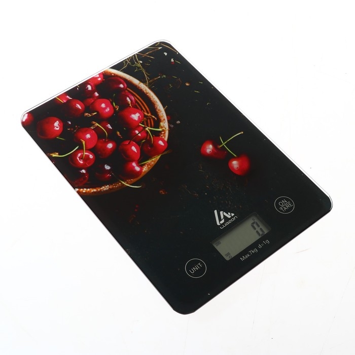 Весы кухонные Luazon LVK-702  Весы кухонные Luazon LVK-702 "Черешня", электронные, до 7 кг