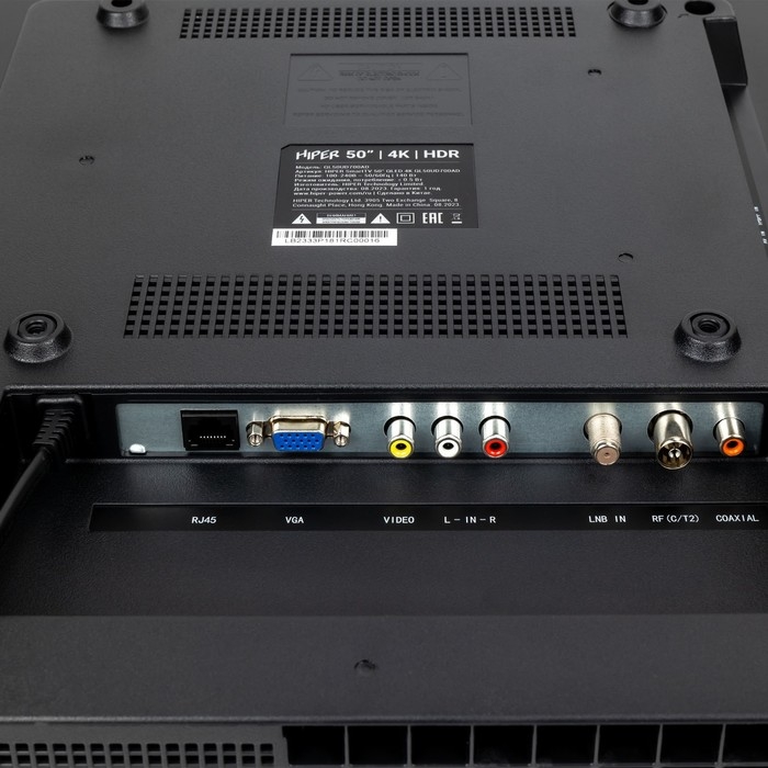 Телевизор HIPER QL50UD700AD, 50 Телевизор HIPER QL50UD700AD, 50", 3840x2160,DVB-T2/C/S2,HDMI 3, USB 2, Smart TV, графитовый
