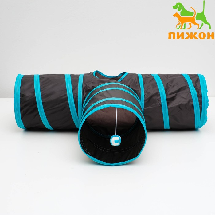 Туннель для кошек шуршащий  Туннель для кошек шуршащий "Тройник", 80 см, диаметр трубы 25 см, микс цветов