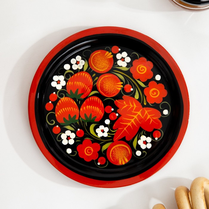 Тарелка «Малышка», 14×14×0,5 см. хохлома Тарелка «Малышка», 14×14×0,5 см. хохлома