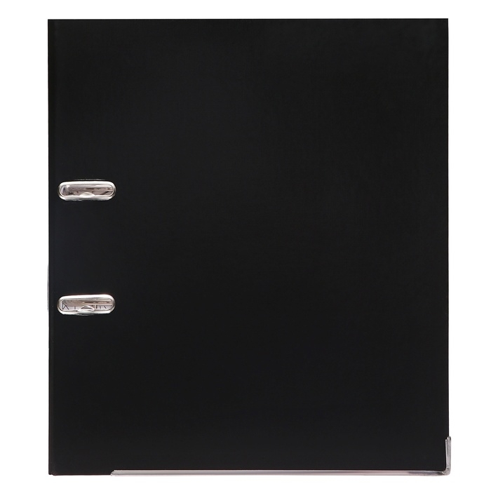 Папка-регистратор А4, 75 мм, Calligrata, ПВХ, тиснение Папка-регистратор А4, 75 мм, Calligrata, ПВХ, тиснение "лен", металлическая окантовка, карман на корешок, собранная, черная, микс