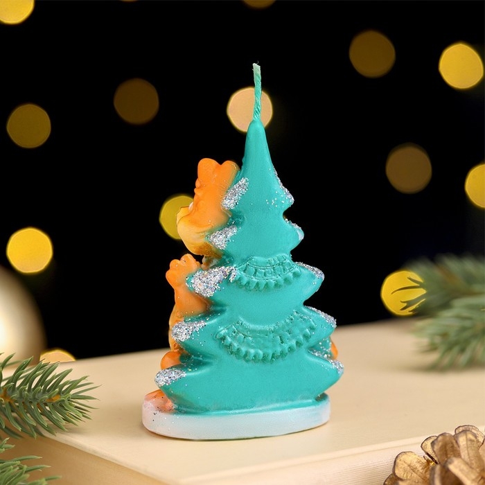 Свеча фигурная  Свеча фигурная "Дракон у ёлки. Символ года 2024", 6х4,5х9 см