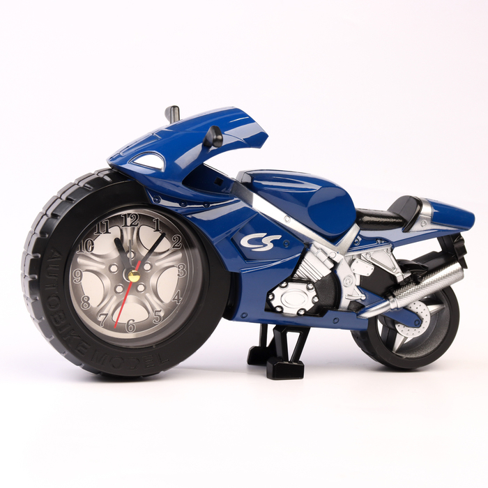 Часы - будильник настольные Часы - будильник настольные "Байк", дискретный ход, циферблат d-7 см, 14 х 23 см, АА