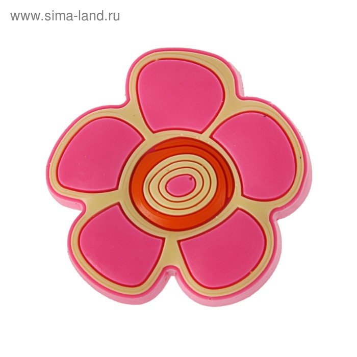 Ручка кнопка детская KID 024,  Ручка кнопка детская KID 024, "Цветочек 2", резиновая, розовая