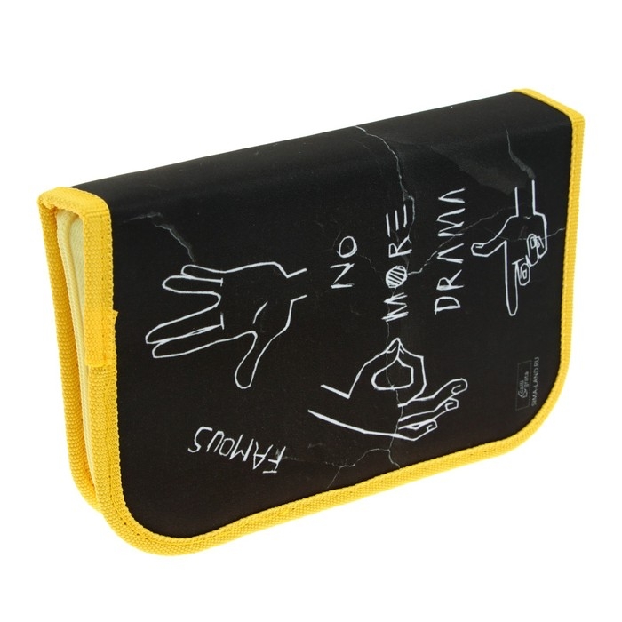 Пенал 1 секция, 130 х 210 х 40 мм, 2 откидные планки, тканевый, Calligrata TOP, Content Пенал 1 секция, 130 х 210 х 40 мм, 2 откидные планки, тканевый, Calligrata TOP, Content "Жесты"