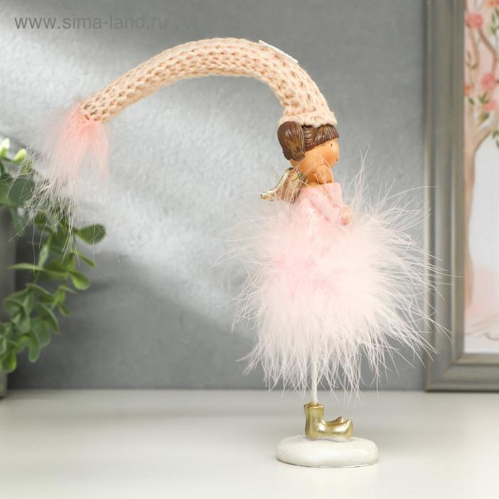 Сувенир полистоун  Сувенир полистоун "Ангелочек-девочка в розовой пуховой юбке" МИКС 32х5,5х7 см