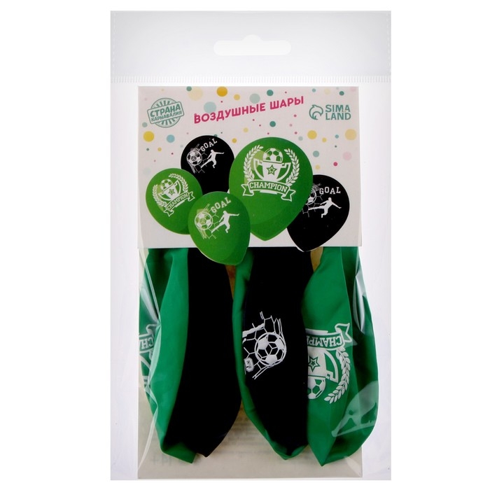 Воздушный шар латексный 12" &laquo;Футбол&raquo;, 5 шт.