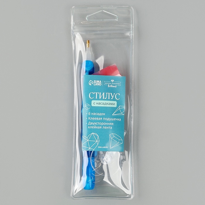 Стилус для алмазной мозаики, 5 насадок, клеевая подушечка Стилус для алмазной мозаики, 5 насадок, клеевая подушечка