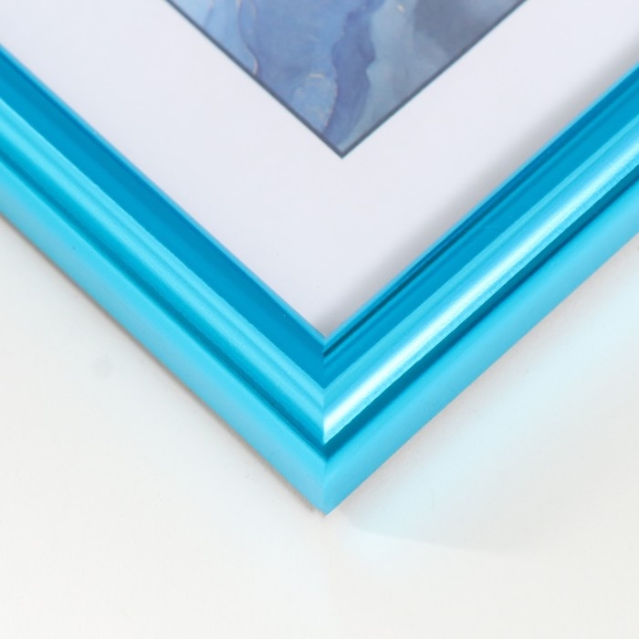 Фоторамка пластик Фоторамка пластик "Радуга" 10х15 см, аквамарин металлик