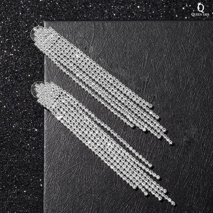 Серьги висячие со стразами «Водопад» мини треугольник, цвет белый в серебре, 8см Серьги висячие со стразами «Водопад» мини треугольник, цвет белый в серебре, 8см