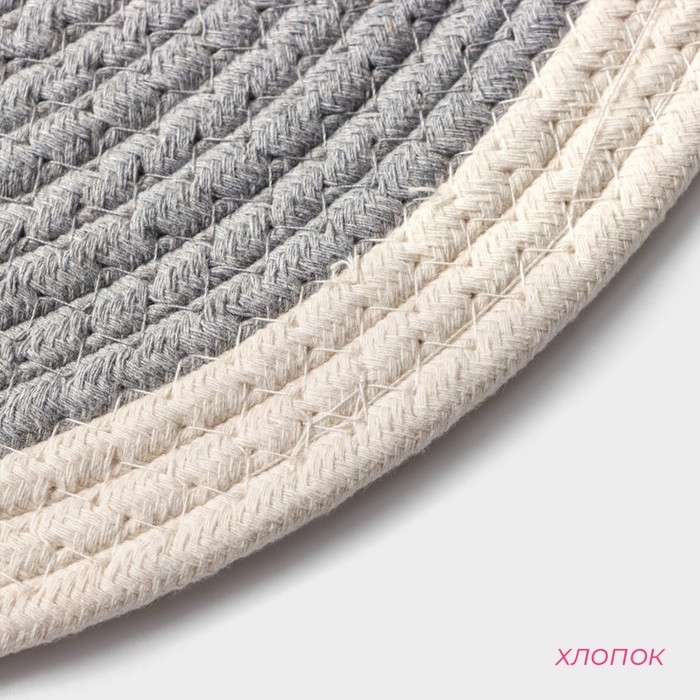 Салфетка сервировочная на стол Доляна &laquo;Мира&raquo;, d=38 см, цвет серый, рисунок МИКС