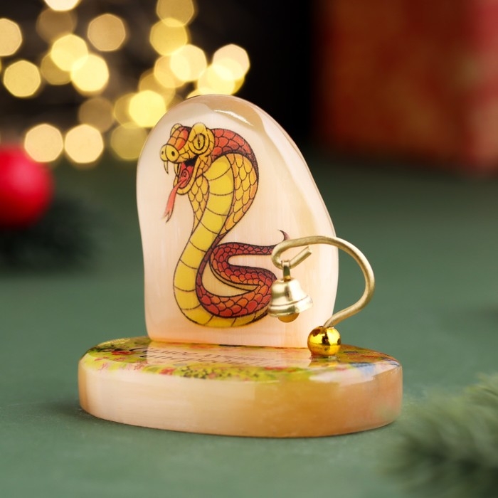 Новый год. Сувенир Новый год. Сувенир "Самое лучшее ещё впереди! 2025", с колокольчиком, селенит, 6х6х4,5 см