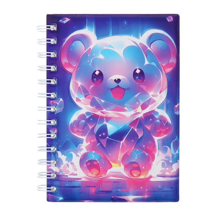 Записная книжка подарочная на гребне 80л,линия, цветной блок,обложка ПВХ 3D Мишка(17,6х13,5см) 105 Записная книжка подарочная на гребне 80л,линия, цветной блок,обложка ПВХ 3D Мишка(17,6х13,5см) 105