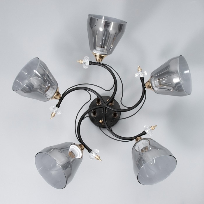 Люстра Люстра "Клео" 5хЕ27 40Вт черный 62х62х24см BayerLux