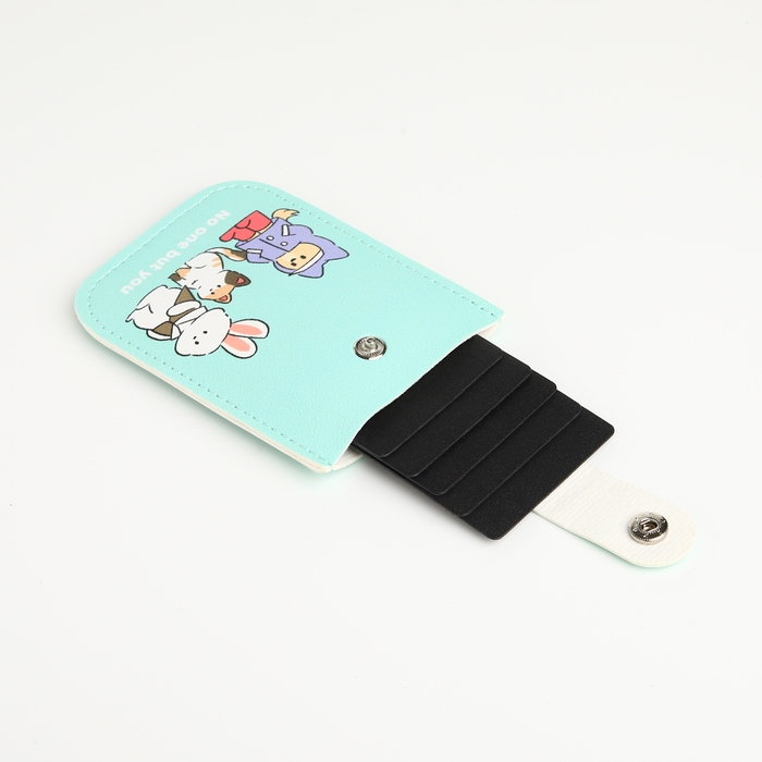 Картхолдер на кнопке, цвет голубой Картхолдер на кнопке, цвет голубой