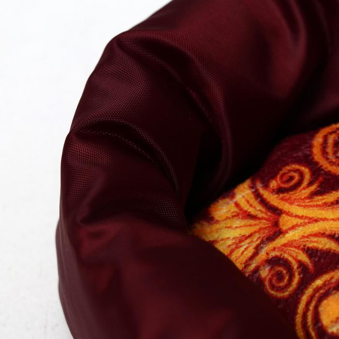 Лежанка с бортом  Лежанка с бортом "Узор красный", 42 х 42 х 5 см