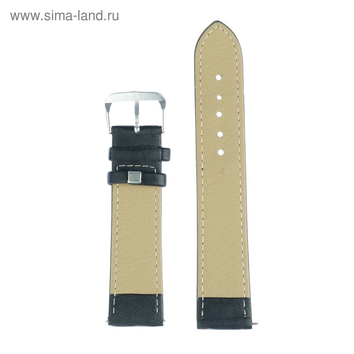 Ремешок для часов Ремешок для часов "Соломон", 20 мм, натуральная кожа, l-20 см, черный