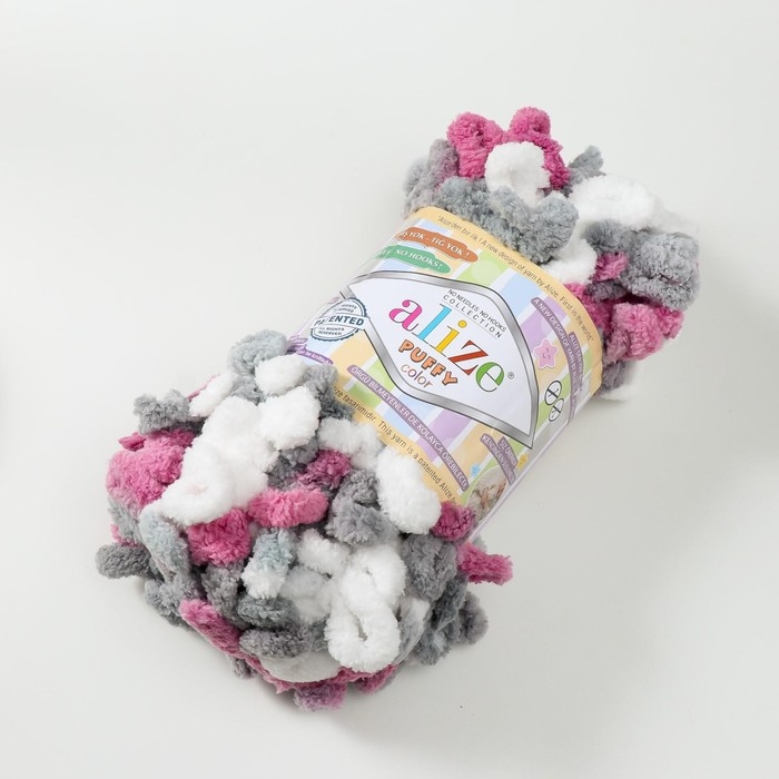 Пряжа "Puffy color" 100 % микрополиэстер 9м/100г (6070)