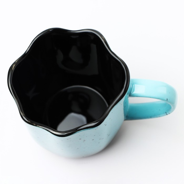 Кружка керамическая неровный край &laquo;Синяя&raquo;, 350 мл, цвет синий