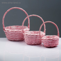 Набор корзин «Плетёнка», 3 шт, 30×13/34 см, 25×11/31 см, 20×9/25 см, ива