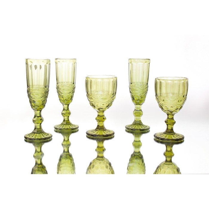 Бокал из стекла для шампанского Magistro «Ла-Манш», 160 мл, 7×20 см, цвет зелёный Бокал из стекла для шампанского Magistro «Ла-Манш», 160 мл, 7×20 см, цвет зелёный