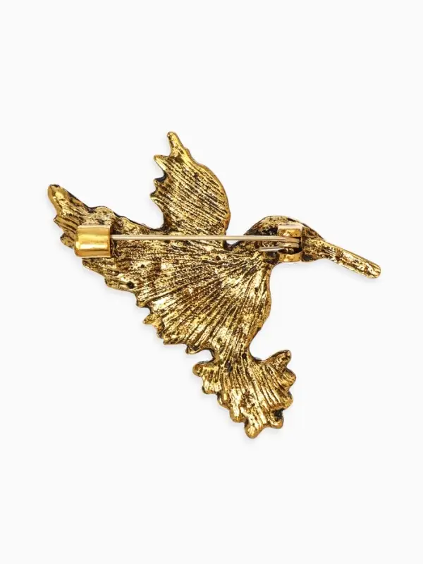 Брошь Брошь "Калибри", цветная в чернёном золоте