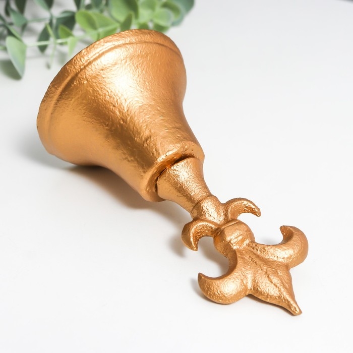 Колокол сувенирный чугун  Колокол сувенирный чугун "Геральдическая лилия" золото 13х7х7 см