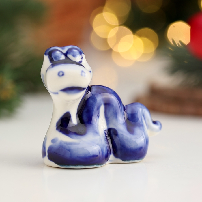 Новый год. Сувенир символ года  Новый год. Сувенир символ года "Змей Ваня", гжель, 4 см