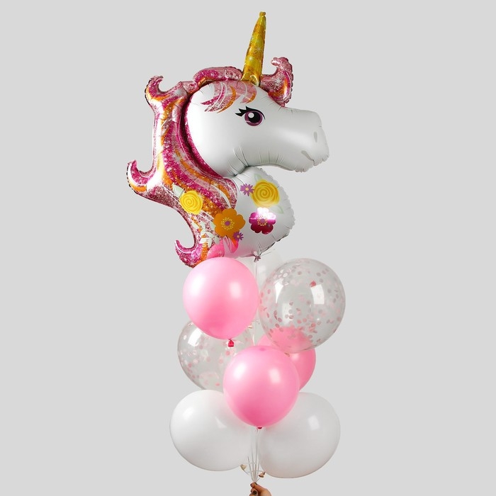 Фонтан из шаров &laquo;Мой единорог&raquo;, с конфетти, латекс, фольга, набор 10 шт.