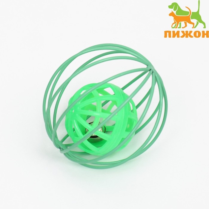 Шарик для кошек с бубенчиком  Шарик для кошек с бубенчиком "Шар в Шаре",  микс цветов