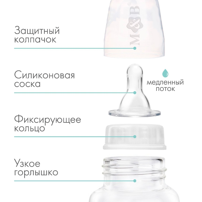Бутылочка для кормления, классическое горло, приталенная, 150 мл., от 0 мес., цвет белый Бутылочка для кормления, классическое горло, приталенная, 150 мл., от 0 мес., цвет белый
