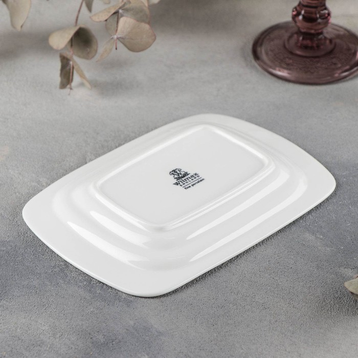 Маслёнка фарфоровая Wilmax, 19×12,5×8,5 см, цвет белый Маслёнка фарфоровая Wilmax, 19×12,5×8,5 см, цвет белый