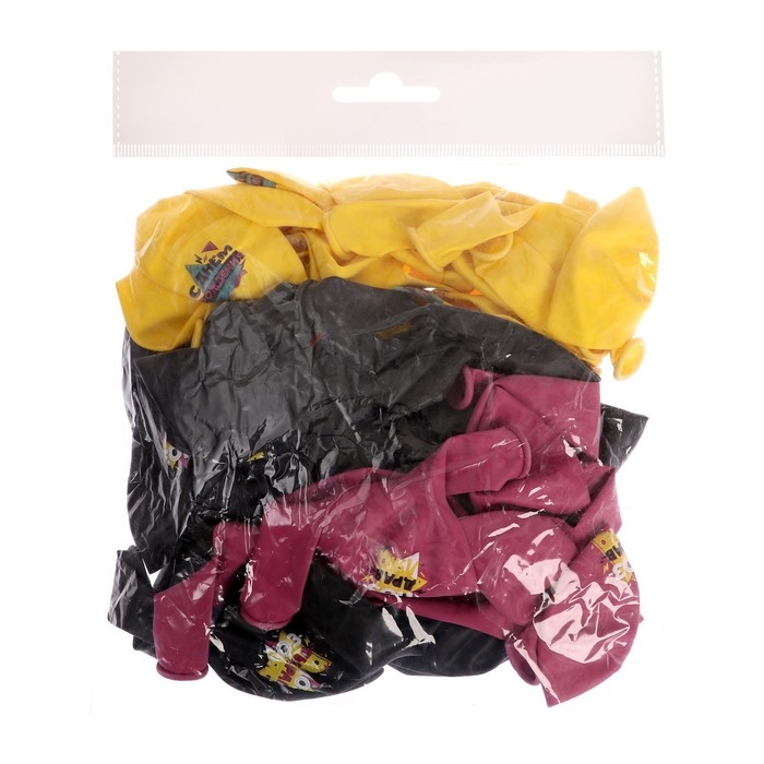 Воздушный шар латексный 12 Воздушный шар латексный 12" «С Днём Рождения», яркие узоры, 50 шт.