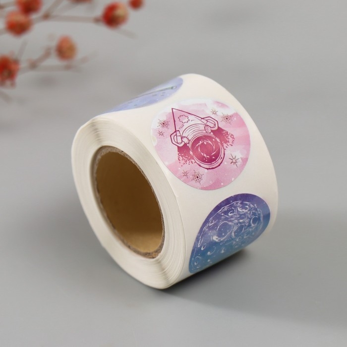 Наклейка бумага Наклейка бумага "Космос" d=2,5 см 252 шт в рулоне