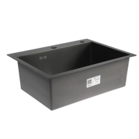 Мойка кухонная AFLORN AF96045F, врезная, S=3,0 и 0,8 мм, 60х45х20 см, сифон, графит