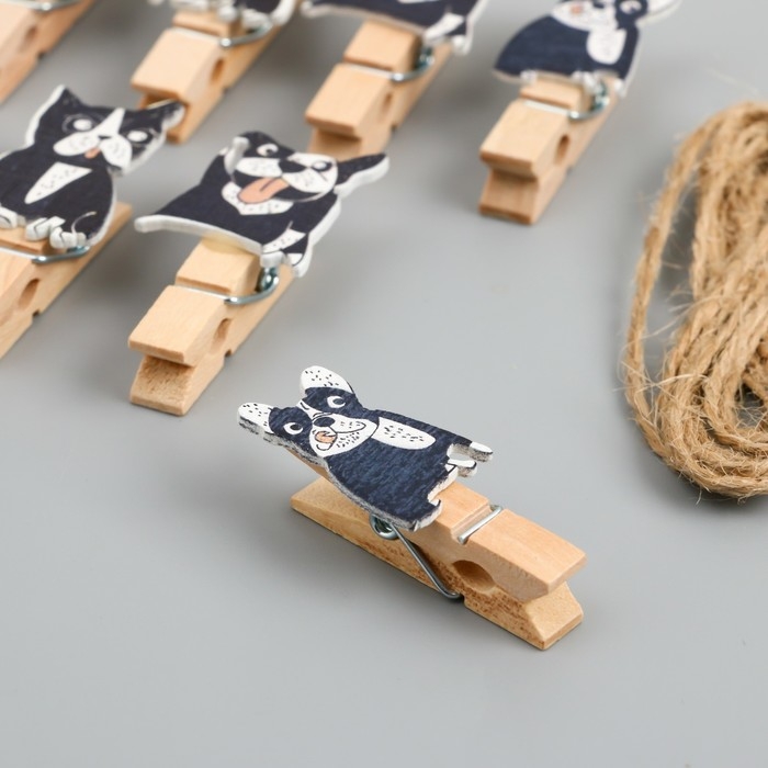 Декор для творчества дерево Декор для творчества дерево "Прищепка. Бульдожка" набор 10 шт 4,2х1,2х1,2 см