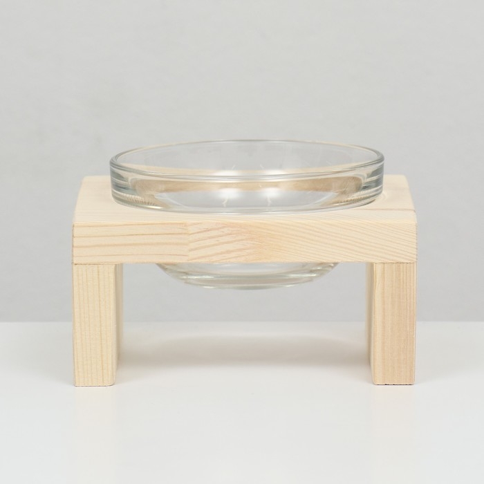 Подставка одинарная с миской из прозрачного стекла 16 х 14,5 х 6,5 см 250 мл Подставка одинарная с миской из прозрачного стекла 16 х 14,5 х 6,5 см 250 мл