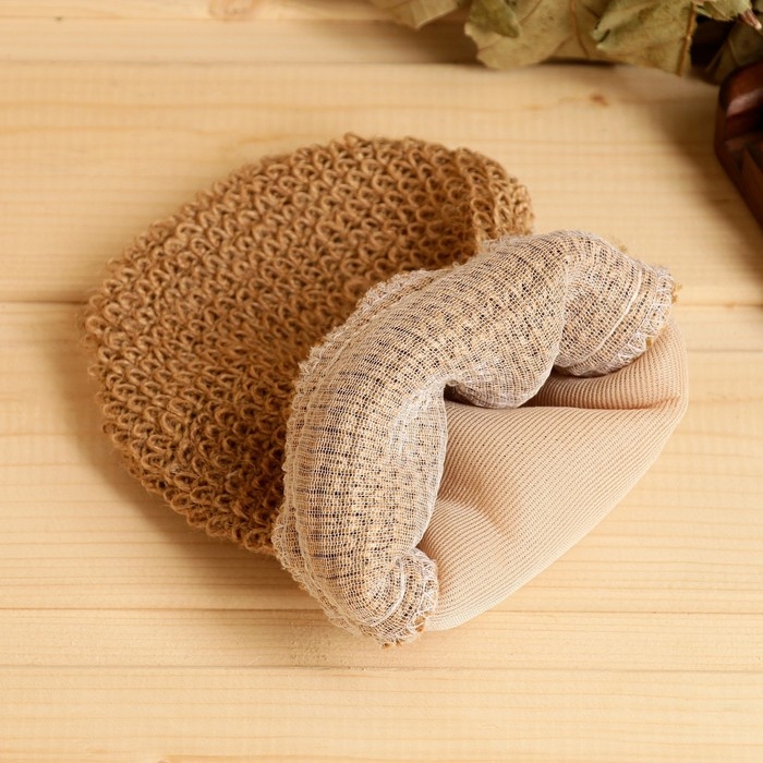 Мочалка двухсторонняя Мочалка двухсторонняя "Рукавица", крапива, 22х13см