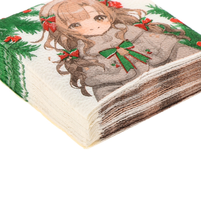 Салфетки новогодние бумажные «С Новым годом: аниме», однослойные, 24х24 см, 20 шт. Салфетки новогодние бумажные «С Новым годом: аниме», однослойные, 24х24 см, 20 шт.