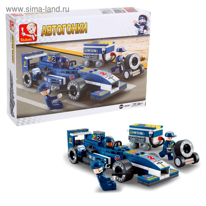 Конструктор гоночная машина Sluban Автогонки, 196 деталей, 6+ Конструктор гоночная машина Sluban Автогонки, 196 деталей, 6+